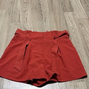 free press Brick Red Tie-Waist Skort